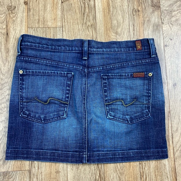 7 For All Mankind Denim Mini Skirt Size 28 - Picture 4 of 9